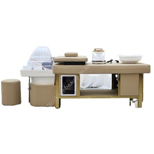 เตียงสระผม Kisen รุ่น Compact พร้อมหัวฉีดน้ำคุณภาพสูงสำหรับบำบัดด้วยการไหลเวียนของน้ำ  พร้อมไฟ LED และโต๊ะนวด สำหรับร้านเสริมสวยและร้านตัดผม - Product Image 1