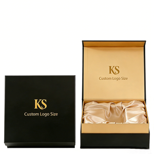 Boîtes cadeaux <span class=keywords><strong>en</strong></span> carton rigide noir de luxe, personnalisées avec logo, taille et couleur, <span class=keywords><strong>en</strong></span> gros, emballages magnétiques avec soie pour parfum - Product Image 2