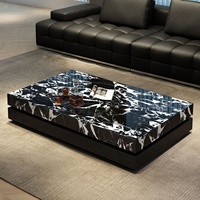 Table basse rectangulaire en pierre de luxe moderne et simple, blanche, pour salon, durable et facile à nettoyer, de la marque China Minis Luxury Home Furniture