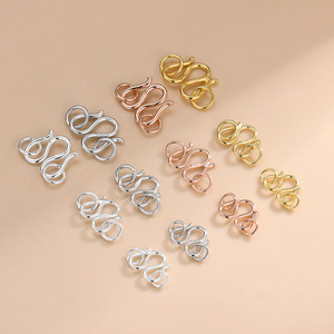 Nguyên Chất 925 Sterling Silver Trang Sức Phát Hiện Mạ Vàng S Shape W Shape Vòng Cổ Vòng Đeo Tay Kết Nối Clasp - Product Image 3