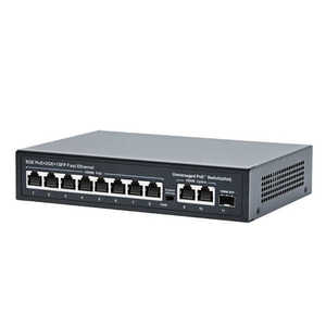 Switch PoE standard PSE 8 ports 1000 Mbps, 8 PoE+ 2 Gigabit Uplink + 1 port SFP, 120 W, non géré, alimentation IEEE802.3AF/AT, VLAN - Product Image 4