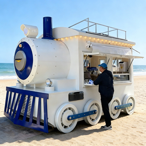 Carrito de Venta Móvil de Helados con Diseño Temático de Tren, Acero Inoxidable, 4 Ruedas, para Catering en Zonas Peatonales Urbanas - Product Image 4