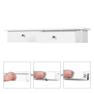 Estante de Baño VASAGLE, Montado en la Pared para Almacenamiento en el Hogar, Estantes Flotantes <span class=keywords><strong>con</strong></span> Soportes Ocultos y 2 Cajones - Product Image 4
