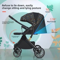 Poussette bébé bidirectionnelle en métal avec options d'inclinaison, amortissement des chocs, design léger et pliable pour nouveau-nés et tout-petits (0-3 ans)