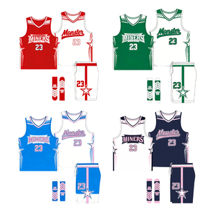 バスケットボールジャージ卸売 カスタムバスケットボールユニフォーム 速乾性 デジタルプリント 100%ポリエステル 通気性ジャージセット - Product Image 3