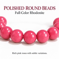 Bracelet en perles rondes de rhodonite rose naturelle, bijoux en pierres précieuses polies, bracelet extensible pour femmes