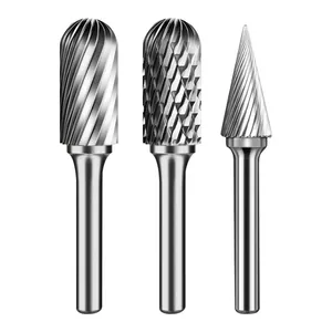 Lanke Shank 6mm Burrs Double Single Cut Limes rotatives en carbure de tungstène Outils de meulage et de polissage