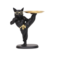 Ventes chaudes, statue de bouledogue en résine faite à la main Teshi, bol à clés, sculpture d'animal cool, figurine, décoration de table, décoration de la maison