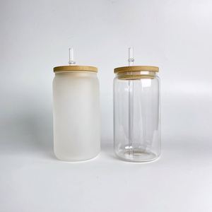 Gobelets en verre transparents classiques de 12 oz, 16 oz, 20 oz pour sublimation, avec paille, pour cadeaux personnalisés - Product Image 3