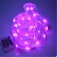 Bande lumineuse LED colorée pour décoration de mariage, 50 m, fonctionne à piles, ruban lumineux