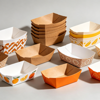 Boîte en papier kraft imprimée sur mesure, résistante à la graisse, empilable, pour les collations à emporter, la restauration, la vente en gros