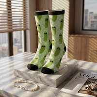 Chaussettes décontractées respirantes en polyester à motif de Noël pour hommes et femmes, saison d'automne