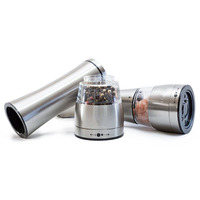 Moulin à sel et à poivre manuel en acier inoxydable réglable, écologique, avec support en acrylique – Vente chaude