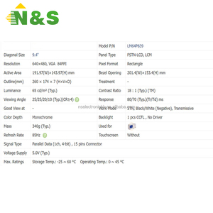 Nouveau panneau LCD industriel VGA Original en Stock, 9.4 pouces, 640x480, pour appareil Portable et compteur de mesure industrielle, LM64P839 - Product Image 4