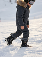 Bottes de neige de luxe pour enfants, motif flocon de neige premium, bottes d'hiver pour enfants, fourrure chaude