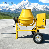 Bétonnière professionnelle portable à moteur diesel/essence/électrique, moteur 5 kW, tambour inclinable à manivelle pour la construction