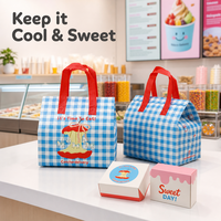 Sac isotherme jetable en non-tissé avec poignée, en feuille d'aluminium, pour desserts et gâteaux à emporter – Vente en gros