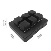 Teclado Mecánico Mini MK623pro con Cable, 2.4G, BT, Sensor para PC, USB Personalizado, 6 Teclas, Programación de Macros para Juegos, Contraseña de una Tecla, Goma