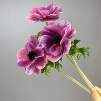 Fleurs d'anémone en soie imprimées en 3D de style nordique pour la décoration de la maison et des salles de mariage, idéales pour la Saint-Valentin, exportation, coquelicot