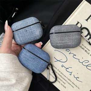 Étui simple vintage en jean texturé pour Apple <span class=keywords><strong>Airpods</strong></span> 1 2 3 4 Pro2, housse pour écouteurs sans fil, <span class=keywords><strong>boîte</strong></span> <span class=keywords><strong>de</strong></span> charge pour <span class=keywords><strong>Airpods</strong></span> Pro3 - Product Image 1