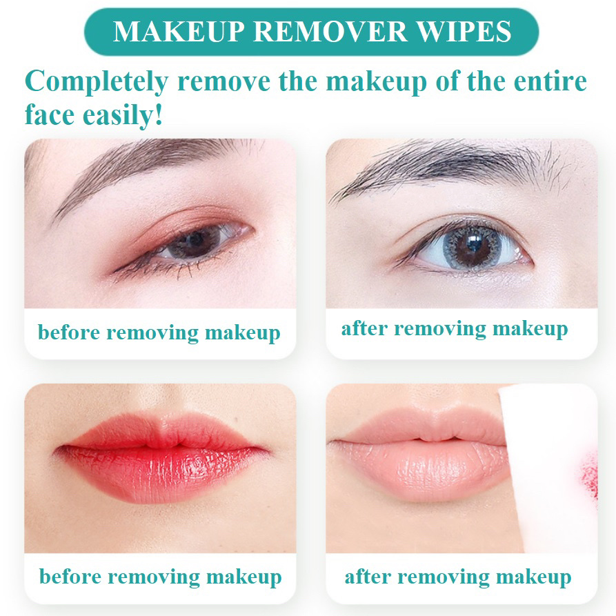 Wholesale Feminine newest style Make up wipe Organic Gentle Makeup Remover Wet Wipes Cleansing Face Wipes for woman
