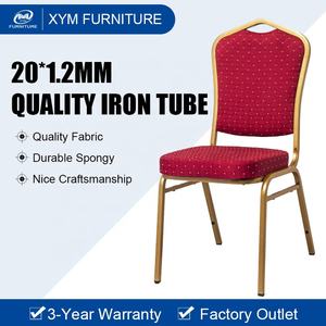 Caso de acolchado hotel de lujo de oro de acero al por mayor banquete <span class=keywords><strong>sillas</strong></span> apilables - Product Image 2