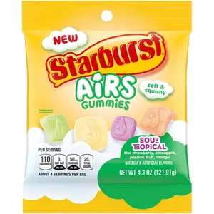 Starburst Airs 열대 사워 거미 사탕 4.3 온스 가방