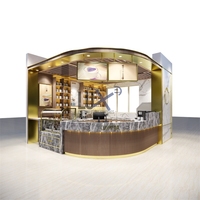 Comptoirs de café de kiosque de centre commercial extérieur haut de gamme sur mesure de conception LUX avec garantie de 5 ans et capacité de plus de 500 magasins