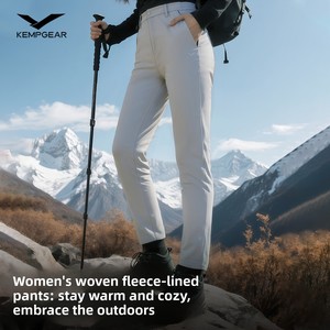 <span class=keywords><strong>Pantalon</strong></span> <span class=keywords><strong>de</strong></span> randonnée pour <span class=keywords><strong>femme</strong></span> à logo personnalisé, respirant, <span class=keywords><strong>doublé</strong></span> thermique, taille mi-haute, extensible, tissé, pour l'extérieur par temps froid, coupe droite - Product Image 1