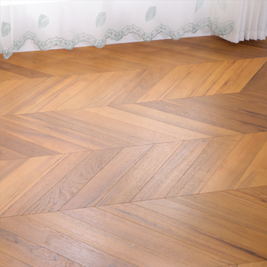 Vente directe usine – Parquet en teck de Birmanie <span class=keywords><strong>à</strong></span> chevrons, nouveau revêtement de sol composite en bois massif 3 couches, plancher en bois stable <span class=keywords><strong>à</strong></span> chevrons - Product Image 6