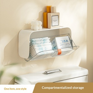 Caja de Almacenamiento de Cosméticos Multifuncional de Pared con Diseño Transparente de Múltiples Compartimentos - Product Image 3