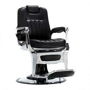 Fauteuil de barbier haut de gamme pour hommes, fauteuil de salon de coiffure pliable rétro avec dossier inclinable, pour permanente, coloration, rasage, fauteuil de salon de coiffure - Product Image 2