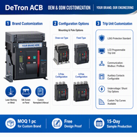 Disjoncteur intelligent (ACB) 3P/4P extractible et fixe 1000A 1250A, en cuivre et plastique, capacité de coupure 25kA pour usage industriel