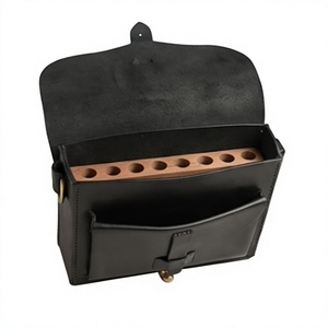 Caja de Cartuchos de Cuero Negra Estilo Herencia con Emblema de EE. UU. y Placa de Latón, Estuche de Almacenamiento Auténtico para Recreación Histórica - Product Image 3