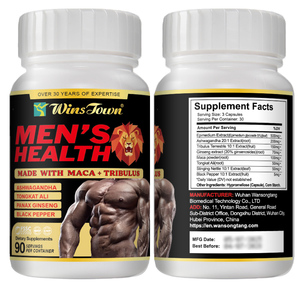 남성용 천연 허브 블렌드 마카 캡슐 <span class=keywords><strong>Tribulus</strong></span> Ashwagandha 통카트 알리 파낙스 인삼 바이오 페린 블랙 페퍼 90 인분 - Product Image 1