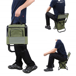 Customizable Folding Seat Stool Portable Camping Fishing Collapsible <b>Chair</b> with <b>Backpack</b> and Cooler Bag - Product Image 4