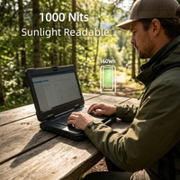 Nouvel ordinateur portable robuste à grand écran de 15,6 pouces, stockage SSD Intel, deux batteries remplaçables à chaud, écran 4K UHD, conçu pour une utilisation industrielle 24h/24 et 7j/7