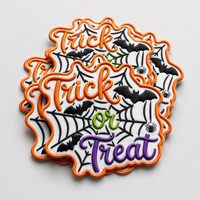 Patchs brodés personnalisés Halloween Trick or Treat à thermocoller, appliques à presser à chaud, prix de gros, livraison rapide