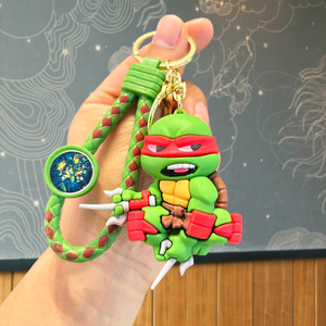 Bán Buôn Tùy Chỉnh Dễ Thương Mini Phim Hoạt Hình <span class=keywords><strong>3D</strong></span> Anime Ninja Rùa Cao Su <span class=keywords><strong>Keychain</strong></span> Trẻ Em Đồ Chơi Búp Bê Silicone Xe <span class=keywords><strong>Keychain</strong></span> Cho Túi Ba Lô - Product Image 4