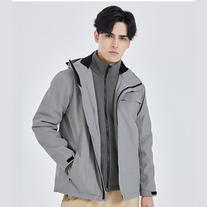 Chaqueta 3 en 1 para hombre, impermeable, aislante, con capucha y manga larga, para senderismo y viajes - Product Image 1