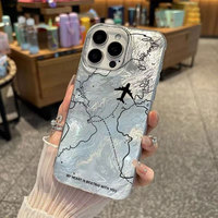 Funda para Teléfono Móvil con Diseño de Mapa de Líneas Aéreas y Patrón Glaciar, Estilo Urbano, para iPhone 11 12 13 14 15 16 17 Pro Max
