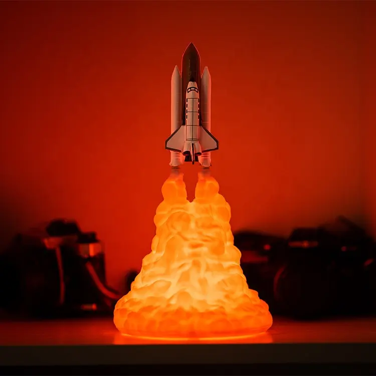 3D Print Home Decor Space Shuttle 3D Lamp Creatieve Tafel Licht Rocket Night Lights Met Usb