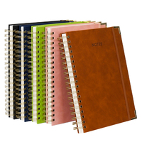Back to School Benutzer definiertes Logo Hardcover Spiral Bound A5 Bulk Werbe-PU-Leder School College Ruled College Spiral Notebook