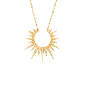 Gemnel all'ingrosso riciclato gioielli da donna in argento Sterling alla moda <span class=keywords><strong>oro</strong></span> <span class=keywords><strong>collana</strong></span> <span class=keywords><strong>sole</strong></span> splendente - Product Image 3