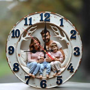 Round Wooden Wall <b>Clock</b> 25x25cm Quartz Silent Home Decoration <b>Clock</b> - Product Image 1