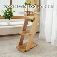 Support de rangement en bambou de style européen pour micro-ondes, étagère à fleurs, technique de polissage, support sur pied à trois niveaux, vente en gros