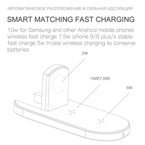 10W Qi CaseFor <span class=keywords><strong>iPhone</strong></span> X XS X MAX XR 8 inalámbrica rápida Carga completa 3 <span class=keywords><strong>en</strong></span> 1 de carga de <span class=keywords><strong>Apple</strong></span> <span class=keywords><strong>Watch</strong></span> 4 3 2 - Product Image 5