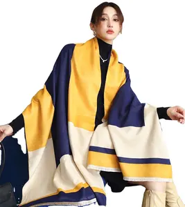 Écharpe Pashmina en cachemire pour femme, Foulard chaud, châle épais, imprimé, à la mode, couverture, Design, 2021, tendance hiver