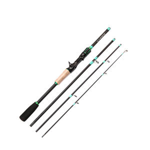 Canne à pêche en fibre de verre à 4 sections (1,6/2,1 m) avec poignée composite EVA pour la pêche au bar en mer, lancer et spinning, pêche en bateau océanique - Product Image 1