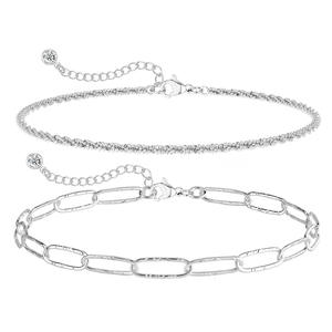 Nueva llegada exquisita tobillera apilable con cuentas para <span class=keywords><strong>Amazon</strong></span>, joyería de pie de moda transfronteriza, circón para fiestas de acero inoxidable - Product Image 5